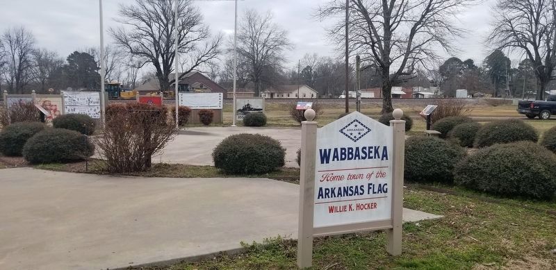 Arkansas Flag/Wabbaseka Memorial Plaza. Click for more information. Arkansas Flag/Wabbaseka Memorial Plaza image. Click for more information.