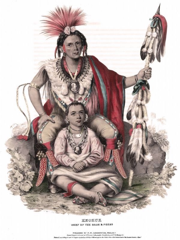 Keokuk, Chief of the Sacs & Foxes. Click for full size. Keokuk, Chief of the Sacs & Foxes image. Click for full size.