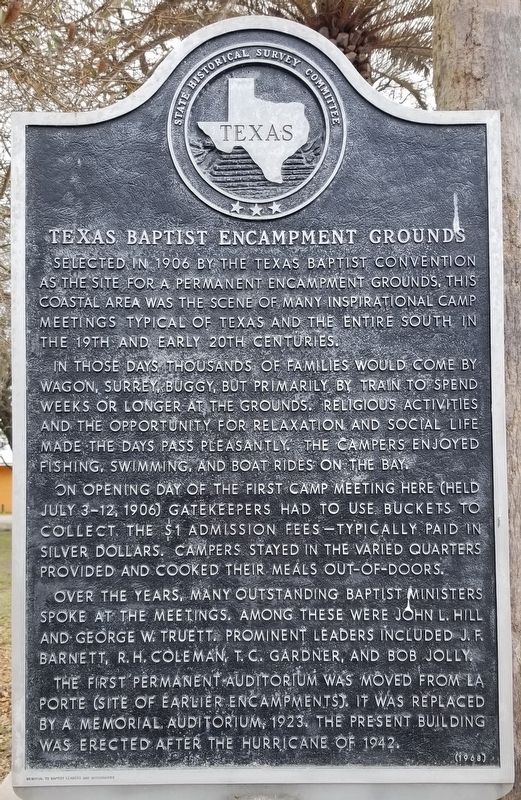 Texas Baptist Encampment Grounds Marker image. Click for full size.