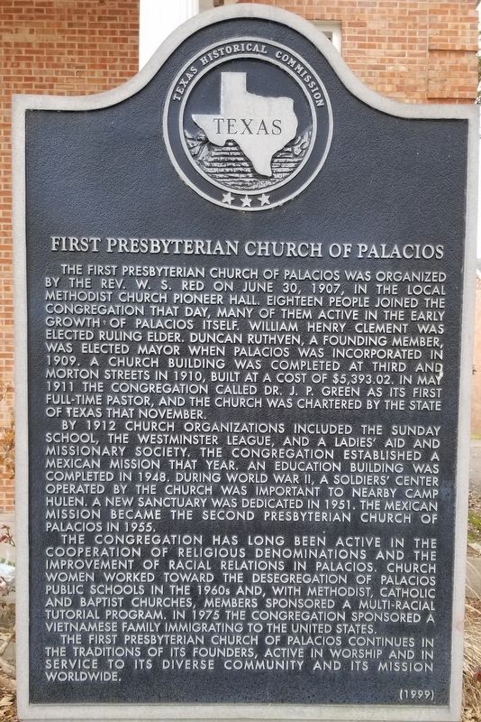 First Presbyterian Church of Palacios Marker image. Click for full size.