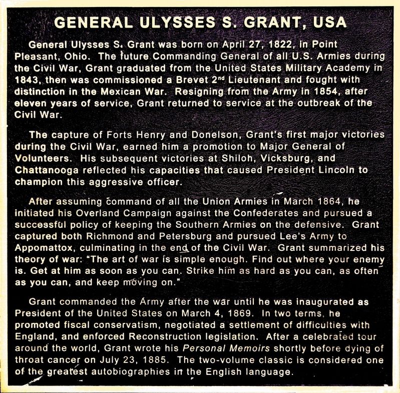 General Ulysses S, Grant; USA Marker image. Click for full size.