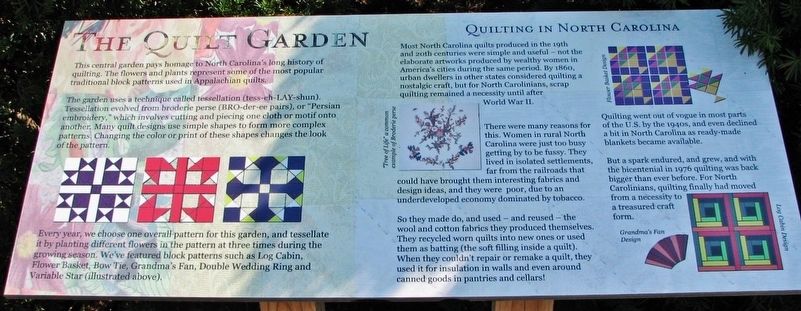The Quilt Garden Marker. Click for full size. The Quilt Garden Marker image. Click for full size.