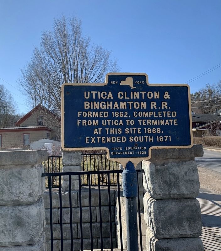 Utica, Clinton & Binghamton R.R. Marker image. Click for full size.