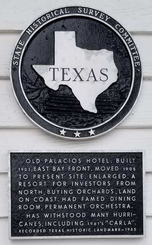 Old Palacios Hotel Marker image. Click for full size.