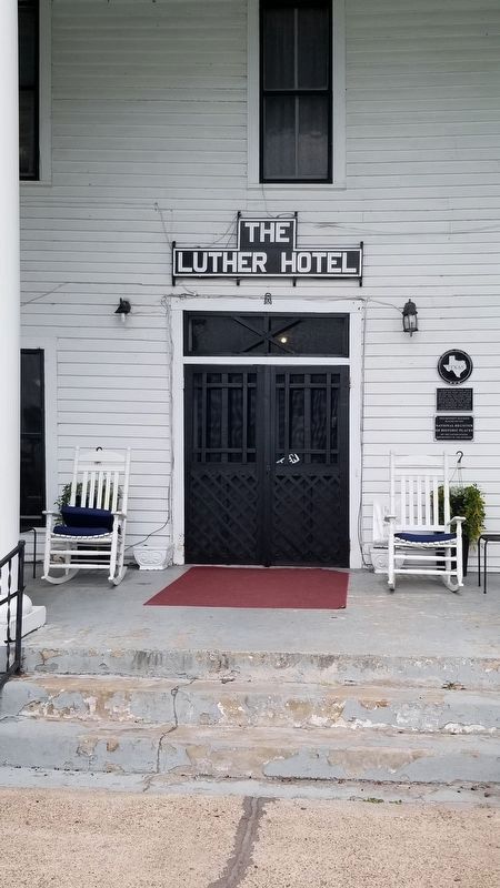The entrance to the Luther Hotel with markers image. Click for full size.