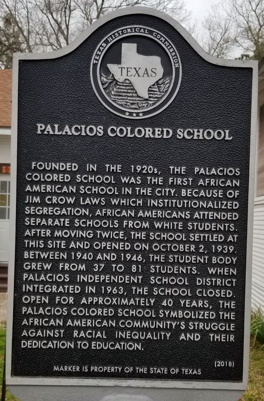 Palacios Colored School Marker image. Click for full size.
