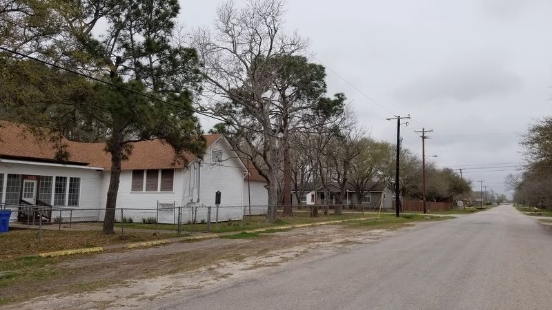 The view of the Palacios Colored School Marker from the road image. Click for full size.