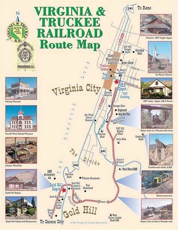 The Virginia & Truckee Railroad Tourist Train route image. Click for full size.