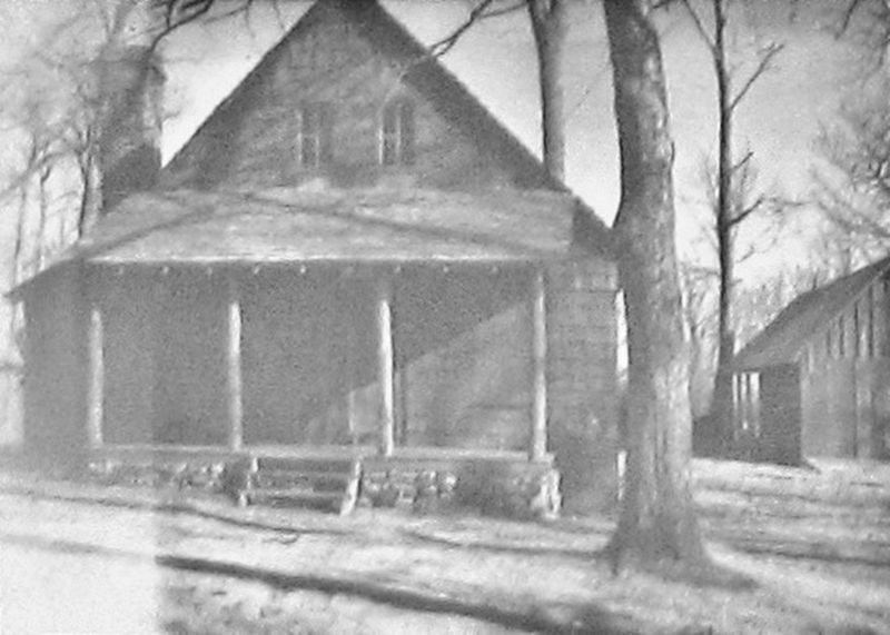Marker detail: A front porch and garage were constructed sometime in the 1940s. image. Click for full size.