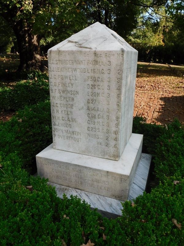 Fifty Confederate Dead Memorial. Click for full size. Fifty Confederate Dead Memorial image. Click for full size.