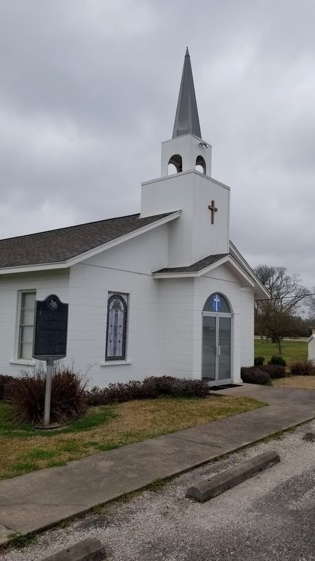 The front entrance of the First Presbyterian Church of Collegeport image. Click for full size.