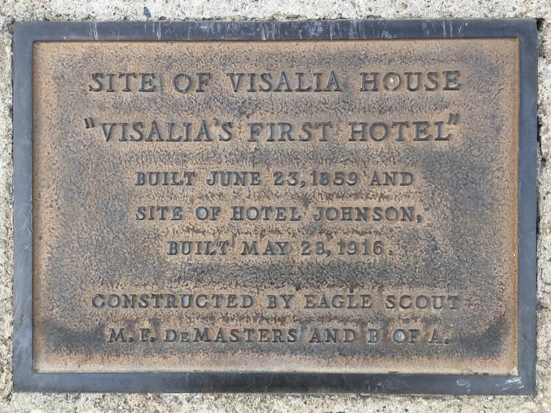 Visalias First Hotel Marker image. Click for full size.