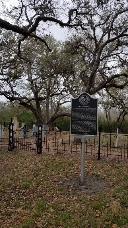The entrance to the Grimes Cemetery and the Marker image. Click for full size.