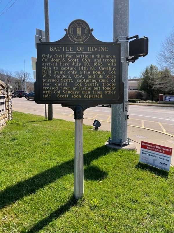 Battle of Irvine Marker image. Click for full size.