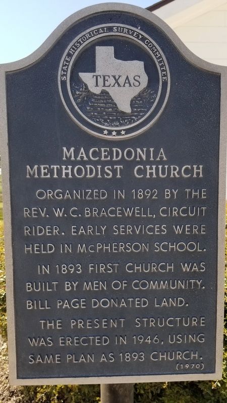 Macedonia Methodist Church Marker image. Click for full size.