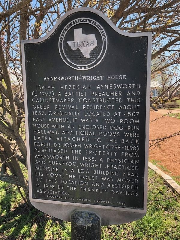Aynesworth-Wright House Marker. Click for full size. Aynesworth-Wright House Marker image. Click for full size.