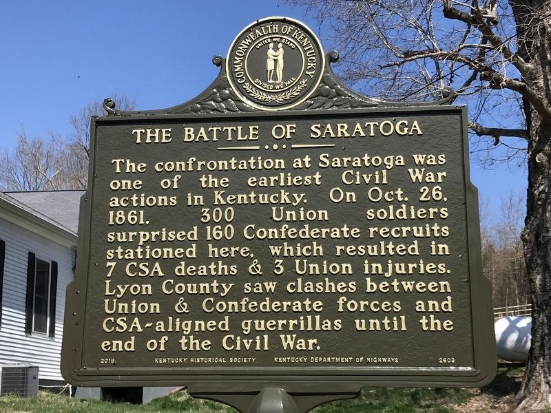 The Battle of Saratoga Marker side image. Click for full size.