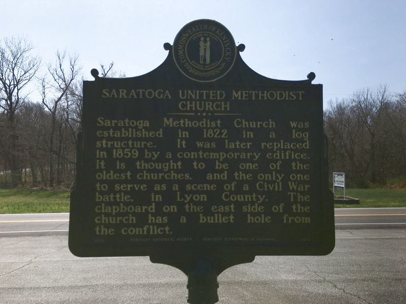 Saratoga United Methodist Church Marker side image. Click for full size.