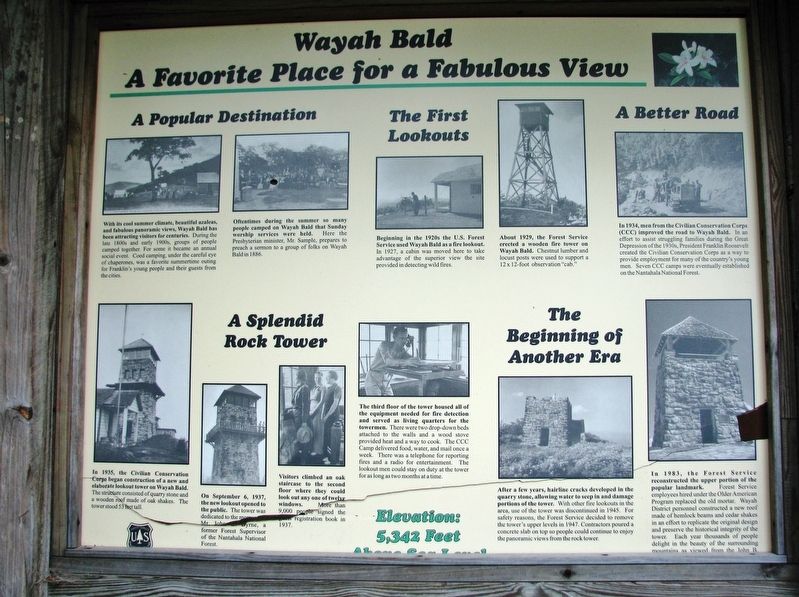 Wayah Bald Marker. Click for full size. Wayah Bald Marker image. Click for full size.