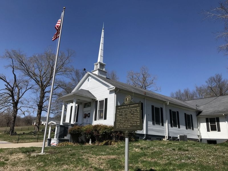 The Battle of Saratoga / Saratoga United Methodist Church Marker image. Click for full size.