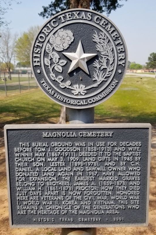 Magnolia Cemetery Marker. Click for full size. Magnolia Cemetery Marker image. Click for full size.