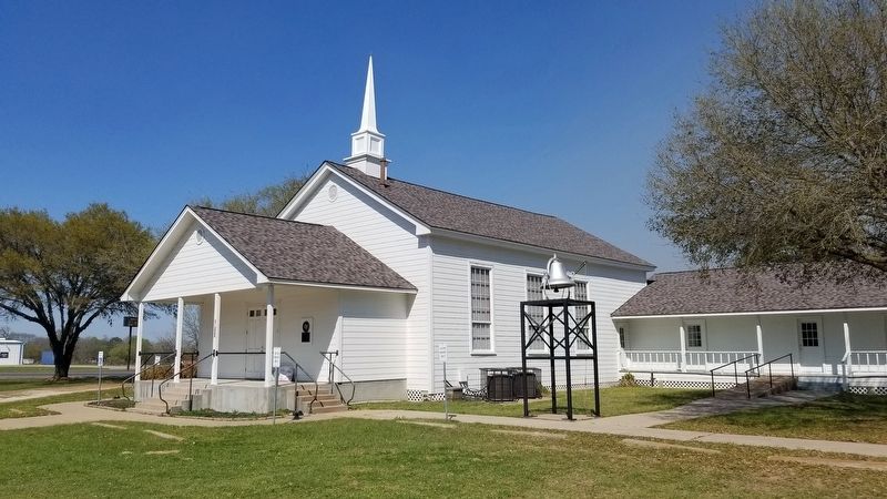 The Plantersville Baptist Church with the marker and Church bell. Click for full size. The Plantersville Baptist Church with the marker and Church bell image. Click for full size.
