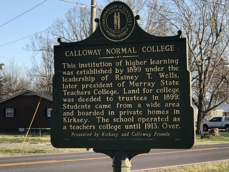 Calloway Normal College Marker (Side A). Click for full size. Calloway Normal College Marker (Side A) image. Click for full size.
