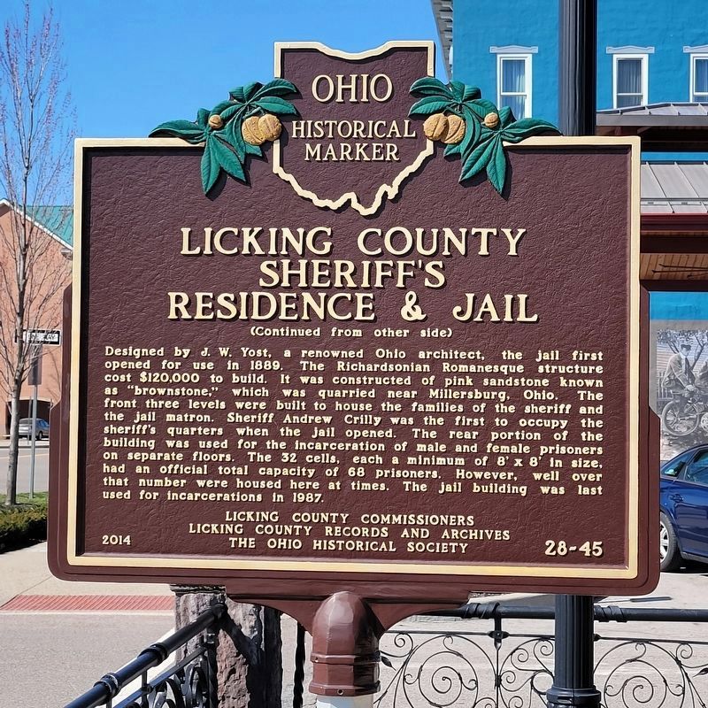 Licking County Sheriffs Residence & Jail Marker, side two image. Click for full size.
