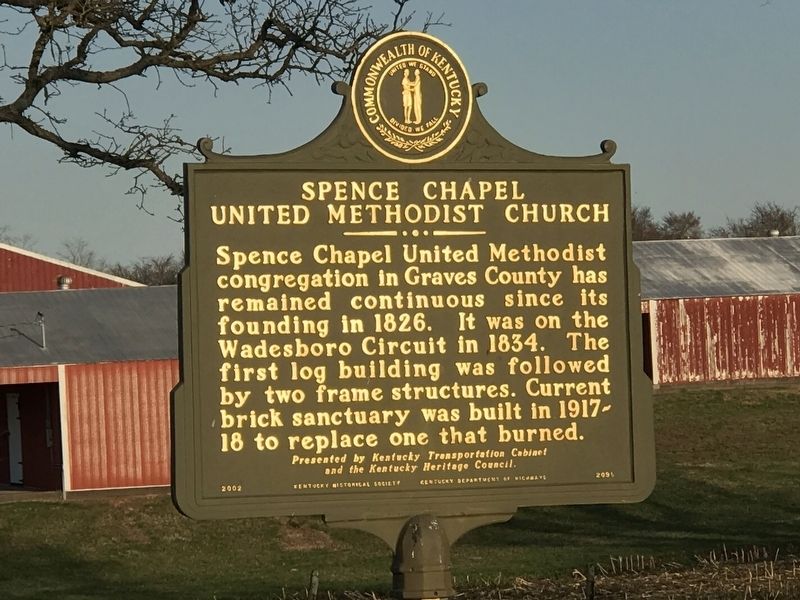 Spence Chapel United Methodist Church Marker image. Click for full size.