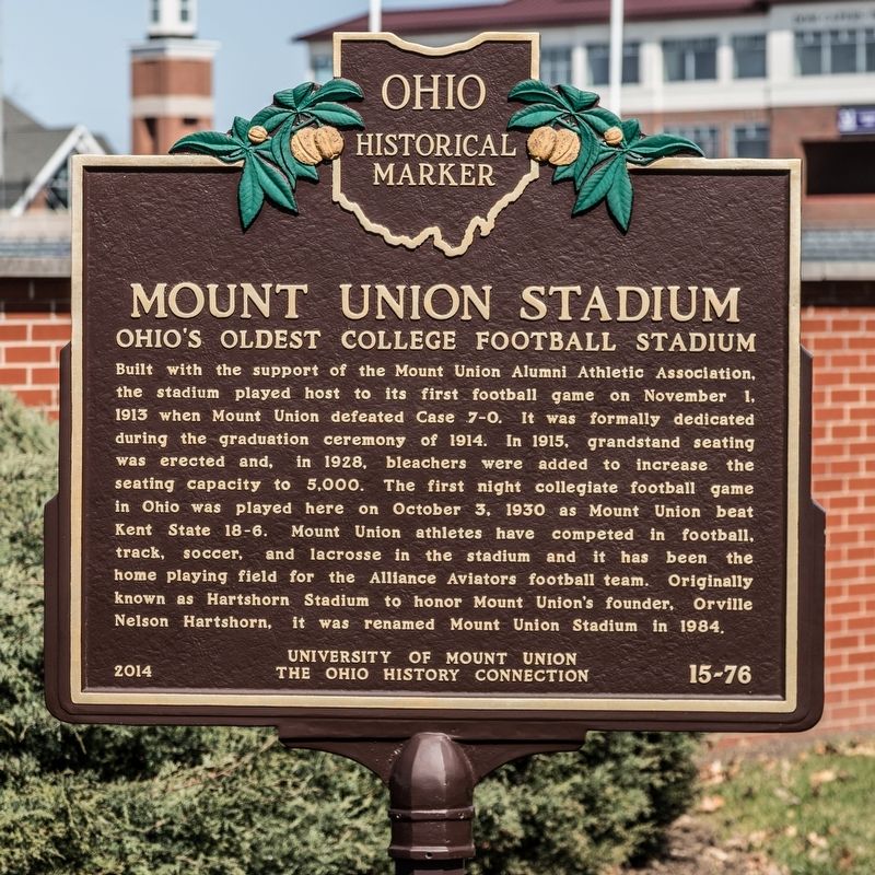 Mount Union Stadium Marker image. Click for full size.