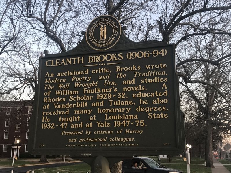 Cleanth Brooks (1906-94) Marker (Side B) image. Click for full size.