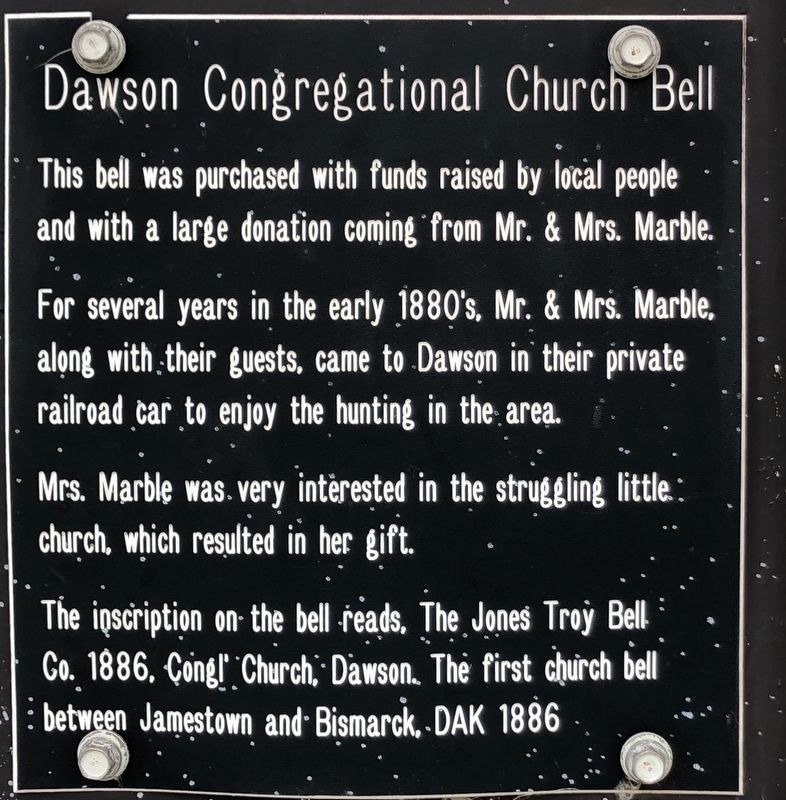 Dawson Congregational Church Bell Marker image. Click for full size.