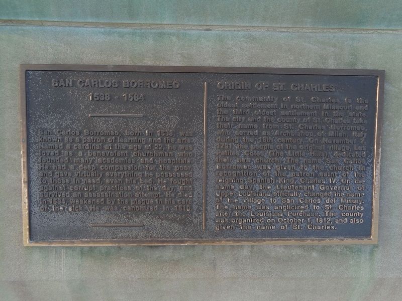 San Carlos Borromeo / Origin of St. Charles Marker image. Click for full size.