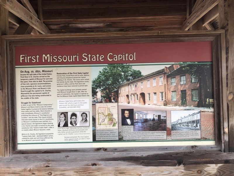 First Missouri State Capitol Marker image. Click for full size.