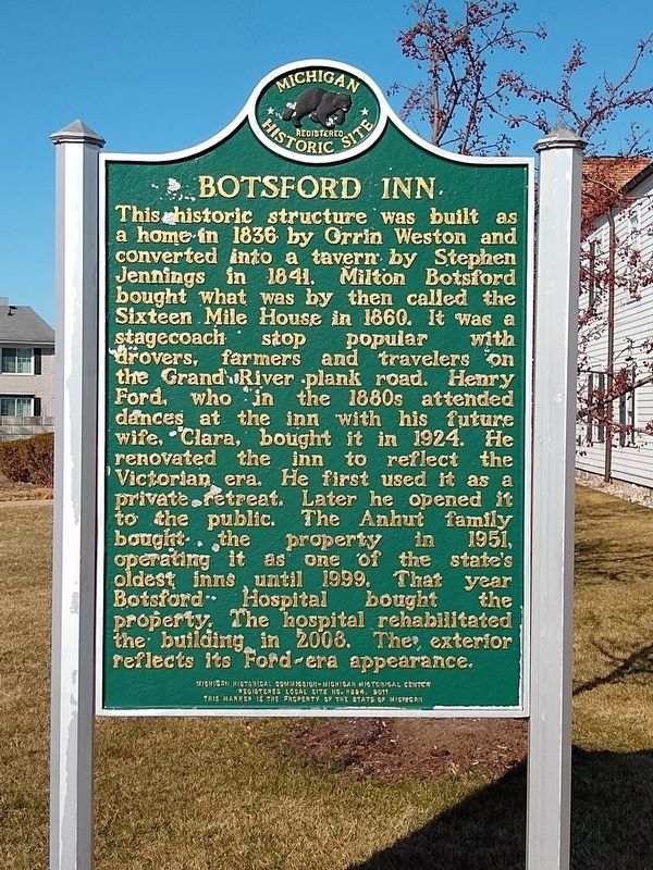 Botsford Inn Marker image. Click for full size.