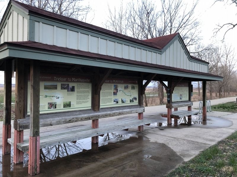 Treloar to Marthasville Marker. Click for full size. Treloar to Marthasville Marker image. Click for full size.