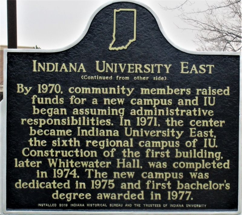 Indiana University East Marker image. Click for full size.