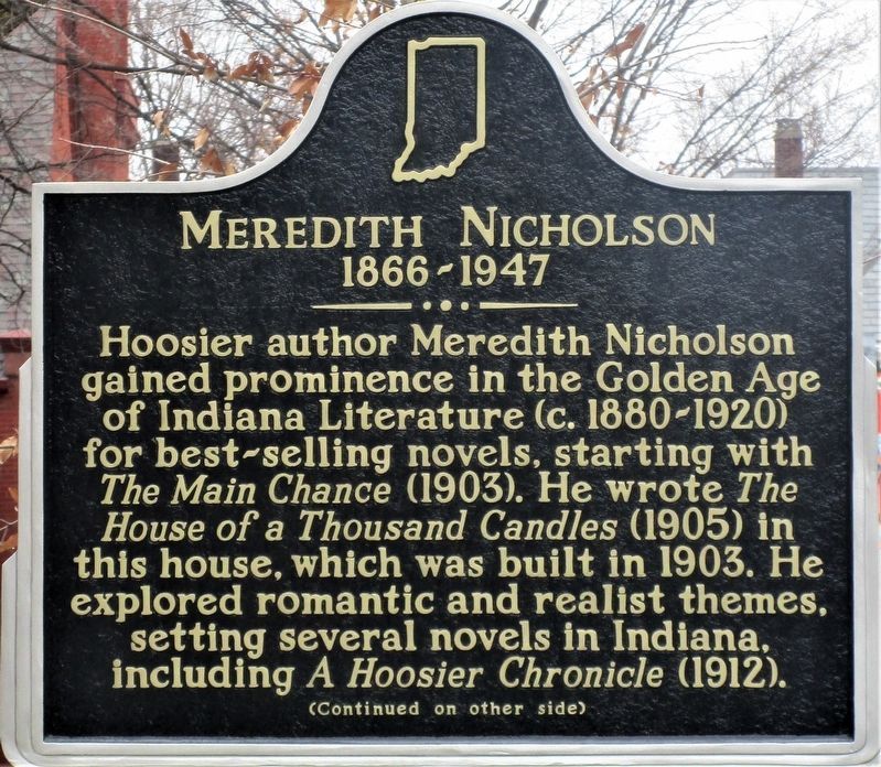 Meredith Nicholson Marker image. Click for full size.
