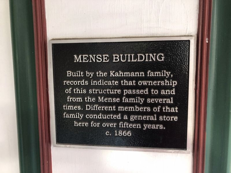 Mense Building Marker. Click for full size. Mense Building Marker image. Click for full size.