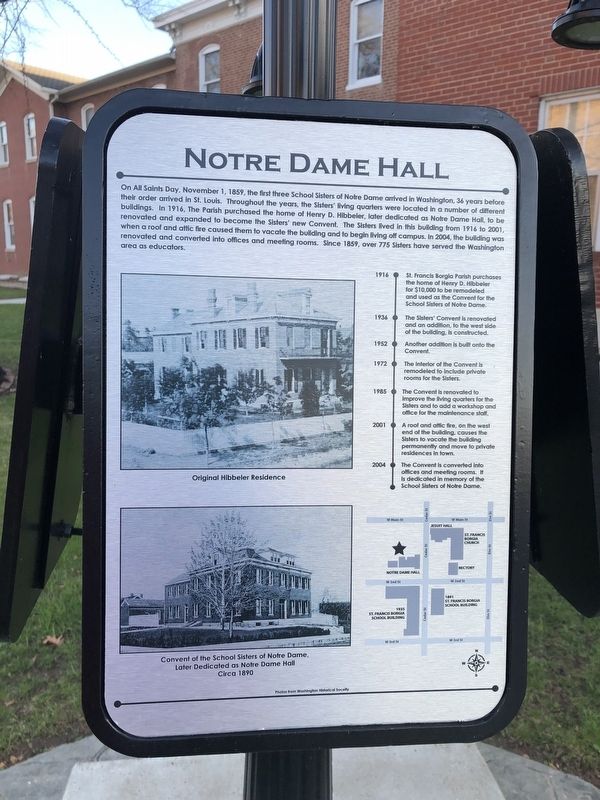 Notre Dame Hall Marker image. Click for full size.