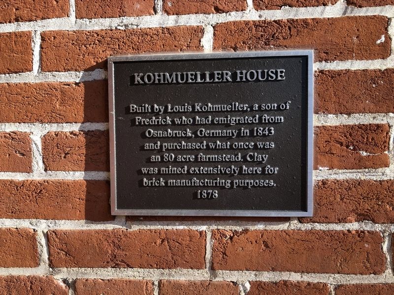 Kohmueller House Marker. Click for full size. Kohmueller House Marker image. Click for full size.