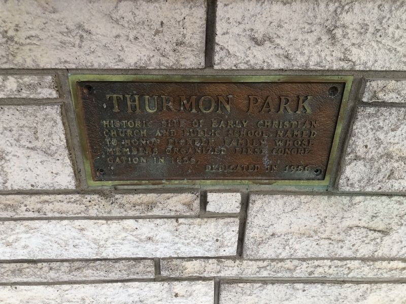 Thurmon Park Marker. Click for full size. Thurmon Park Marker image. Click for full size.