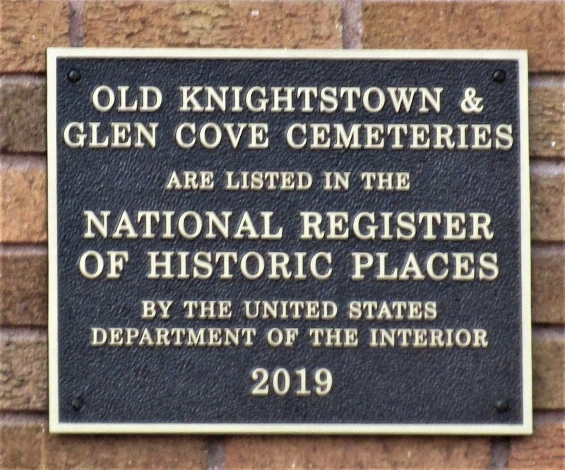 National Register of Historic Places plaque for the cemeteries. Click for full size. National Register of Historic Places plaque for the cemeteries image. Click for full size.
