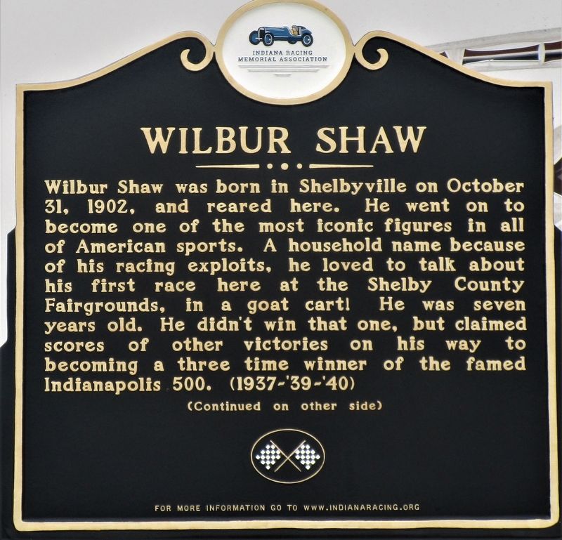 Wilbur Shaw Marker image. Click for full size.