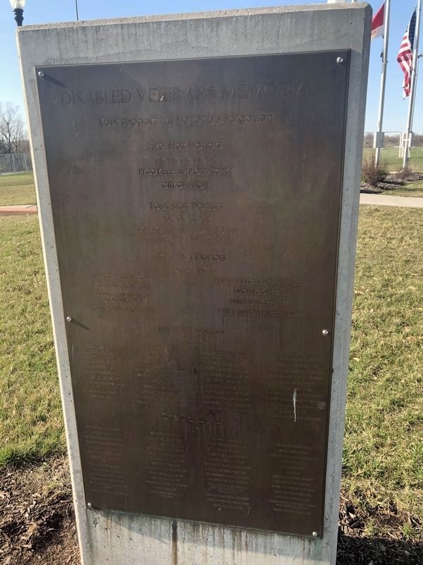 Disabled Veterans Memorial Donor Plaque. Click for full size. Disabled Veterans Memorial Donor Plaque image. Click for full size.