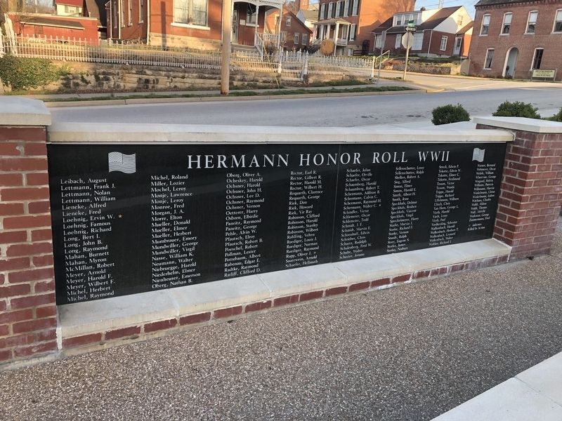 Hermann Honor Roll WWII Marker image. Click for full size.