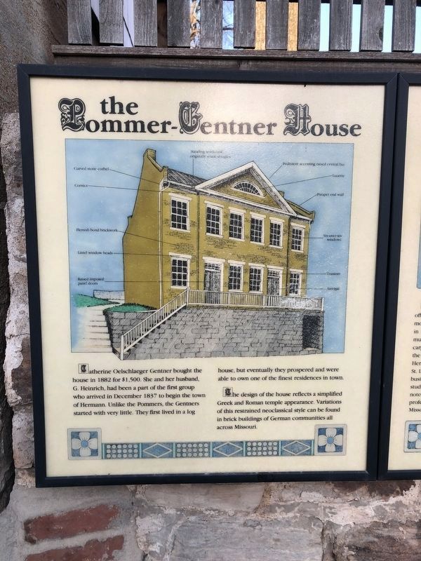 Pommer-Gentner House Marker image. Click for full size.