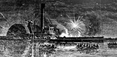 "Sketch of the Sinking of the USS Underwriter". Click for more information. "Sketch of the Sinking of the USS Underwriter" image. Click for more information.