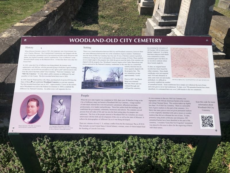 Woodland-Old City Cemetery Marker image. Click for full size.