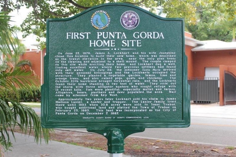 First Punta Gorda Home Site Marker image. Click for full size.